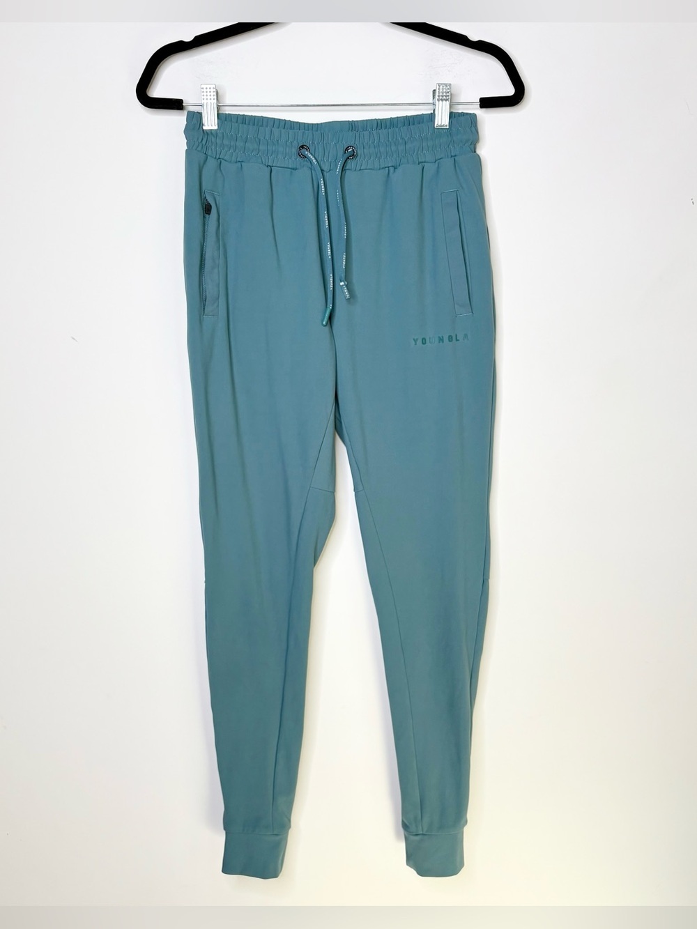 Youngla Men’s Teal Blue Jogger Soft Lightweight Sweat Pants Small